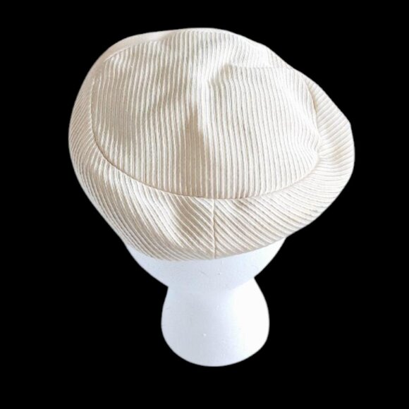 Vintage Retro Style Siegel's Silk Cream Beret - Picture 4 of 8